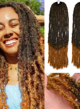 外贸3D蝴蝶曲钩针假发非洲脏辫接发Butterfly Locs Crochet Hair