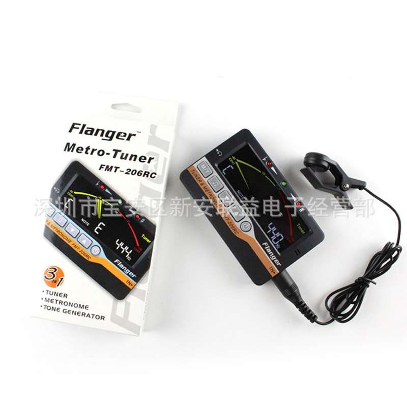 Flanger  FMT-206RC彩屏3合1调音器吉他贝司提琴尤可里里调音器