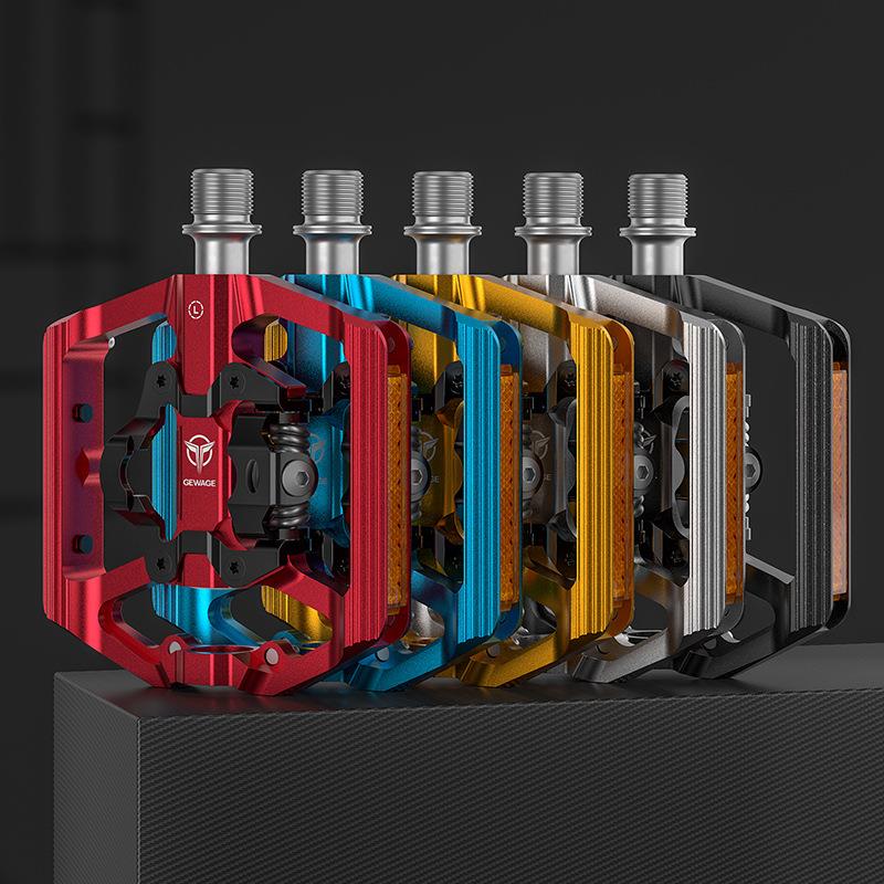 自行车脚蹬三培林脚踏山地车锁踏转平踏铝合金踏板带反光片