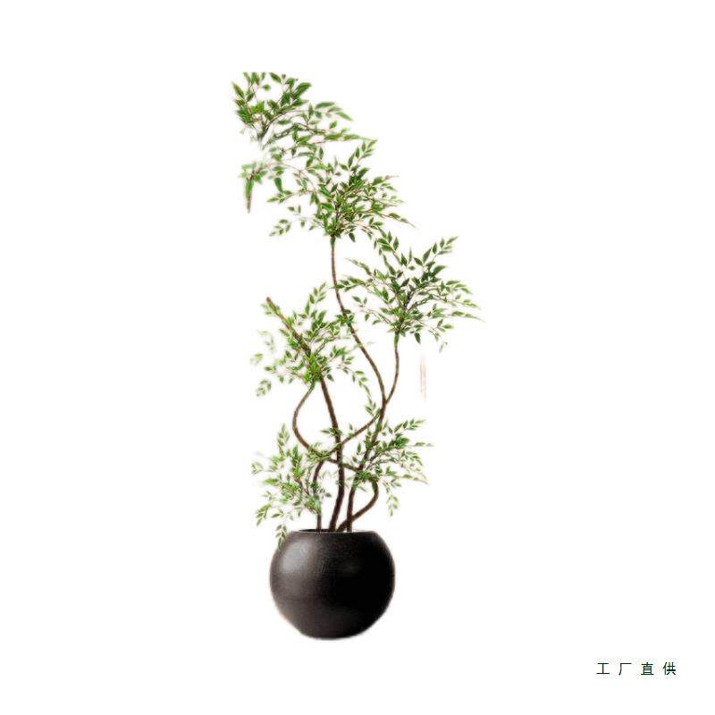 仿真绿植南天竹立体室内客厅沙发装饰假植物大型落地盆栽摆件假花