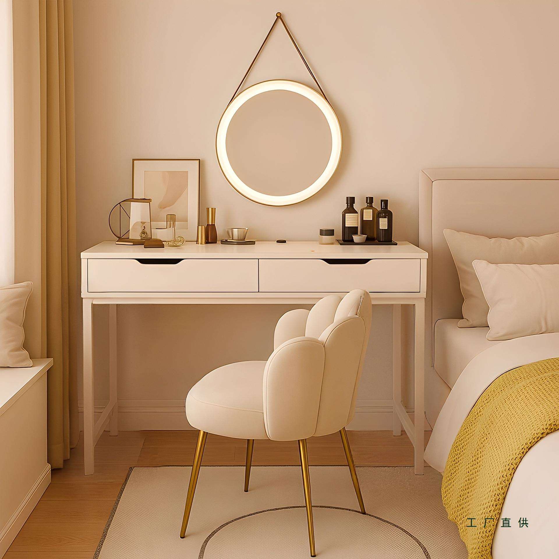 电脑桌卧室化妆桌家用女生靠墙梳妆台简约现代办公桌子带抽屉书桌