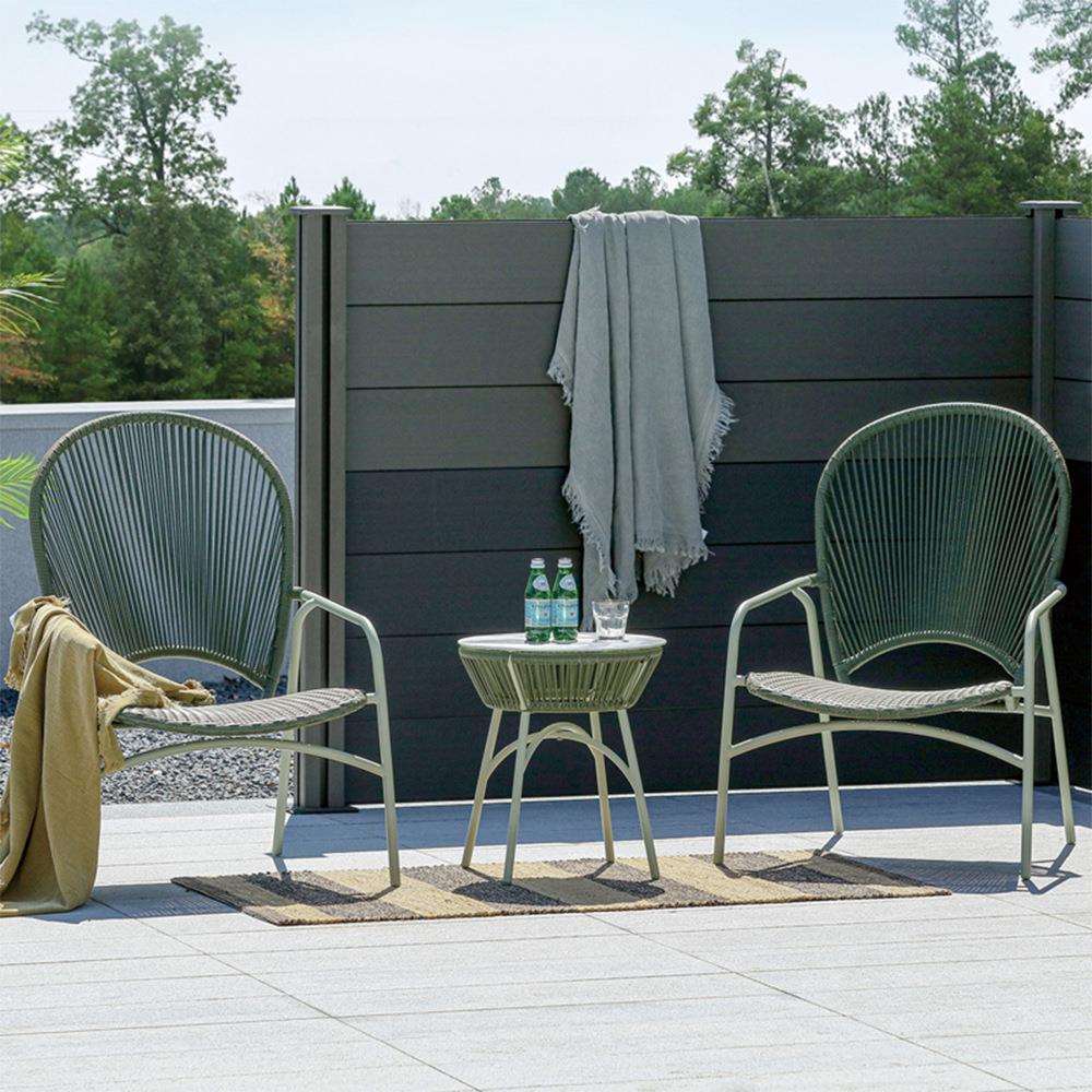 北欧藤椅户外庭院花园阳台休闲椅子别墅室外编藤桌椅三件套组合