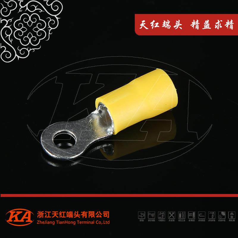 专业供应RV5.5-5(PVC)带护套接头端子接线片铜鼻子线耳冷压端子
