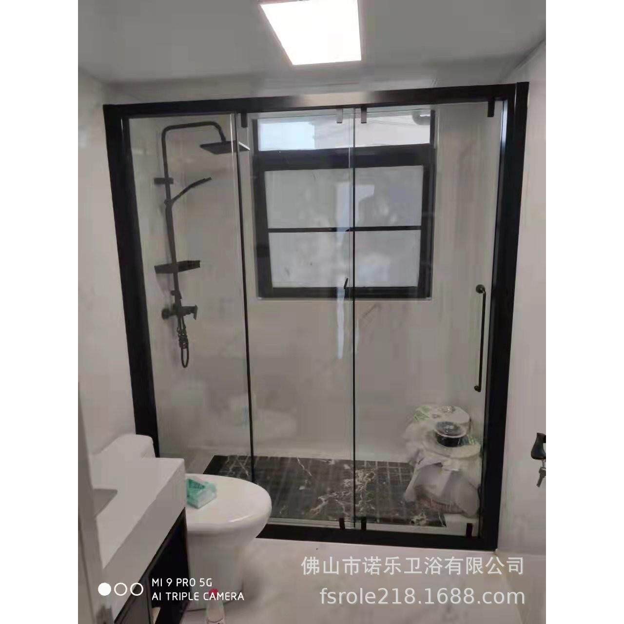外贸批量工程黑色淋浴房方形隔断卫生间干湿分离玻璃浴室沐浴房