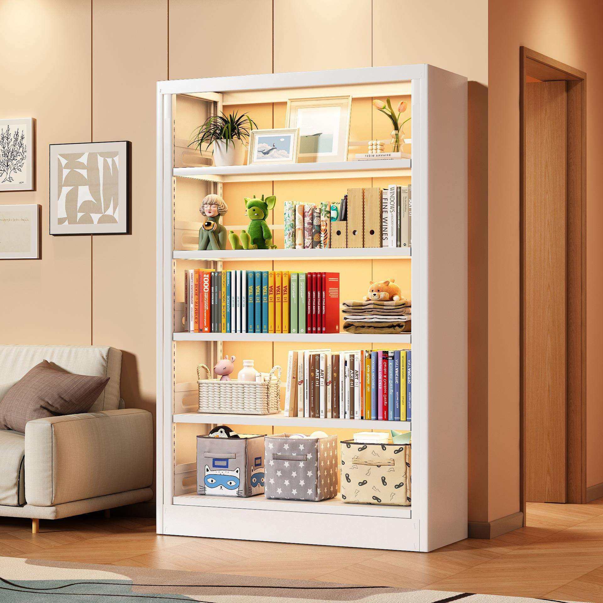 落地多层简易书架家用儿童书柜展示架收纳架子图书馆多用途置物架