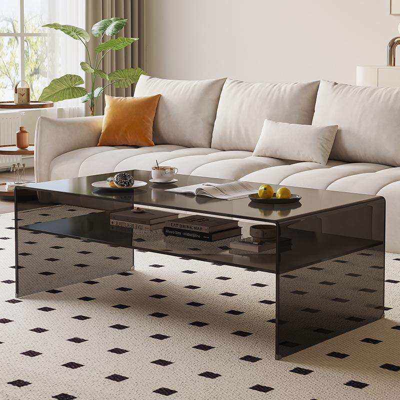 长方形茶桌玻璃客厅沙发茶几组合电视柜简约现代桌小户型储物简易