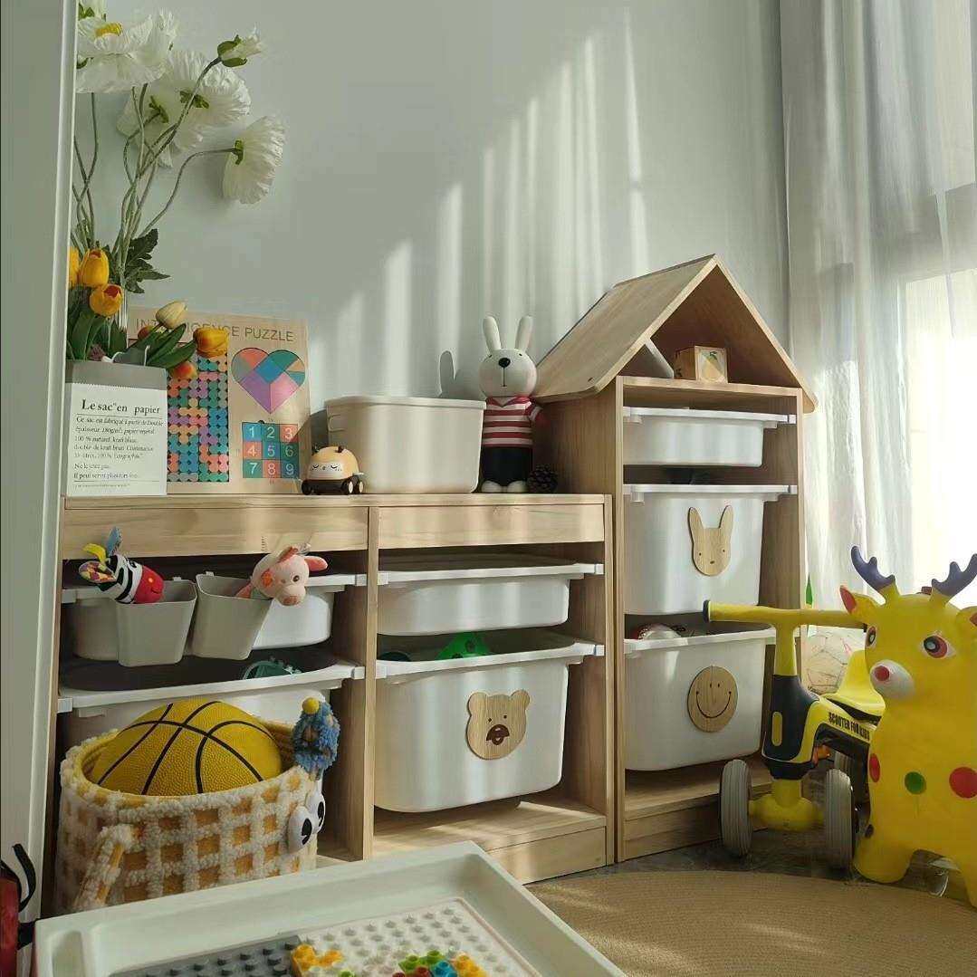 儿童实木玩具收纳柜抽屉式储物柜幼儿园置物架