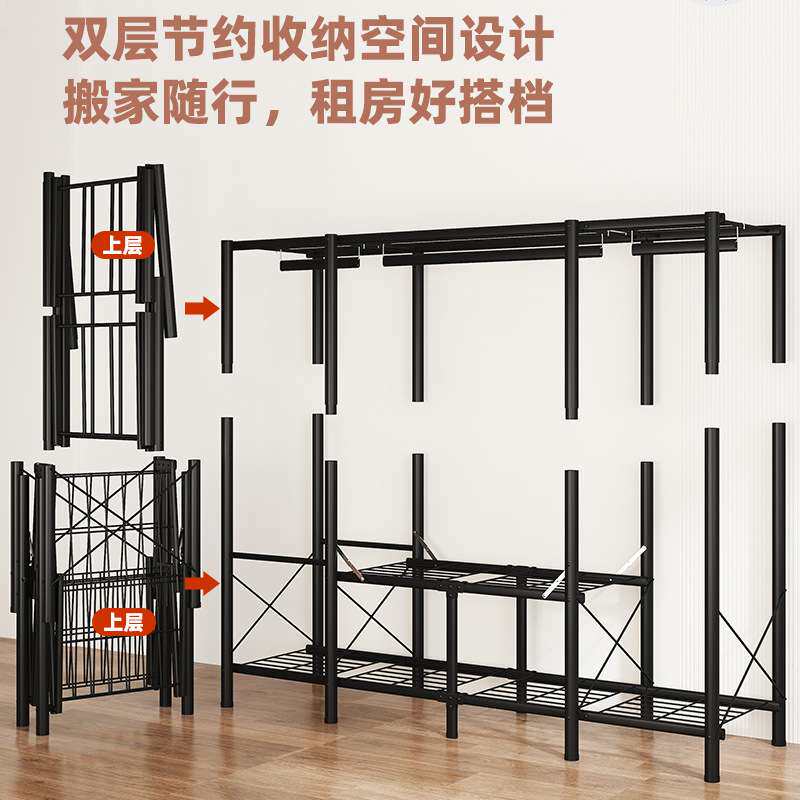 免安装折叠布衣柜拉链全封闭防尘钢管加粗全钢架简易组装收纳柜子