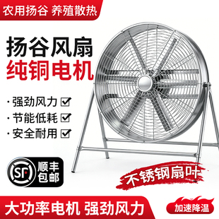 纯铜电机扬谷扇工业落地扇大功率养殖散热风扇强劲风力安全耐用