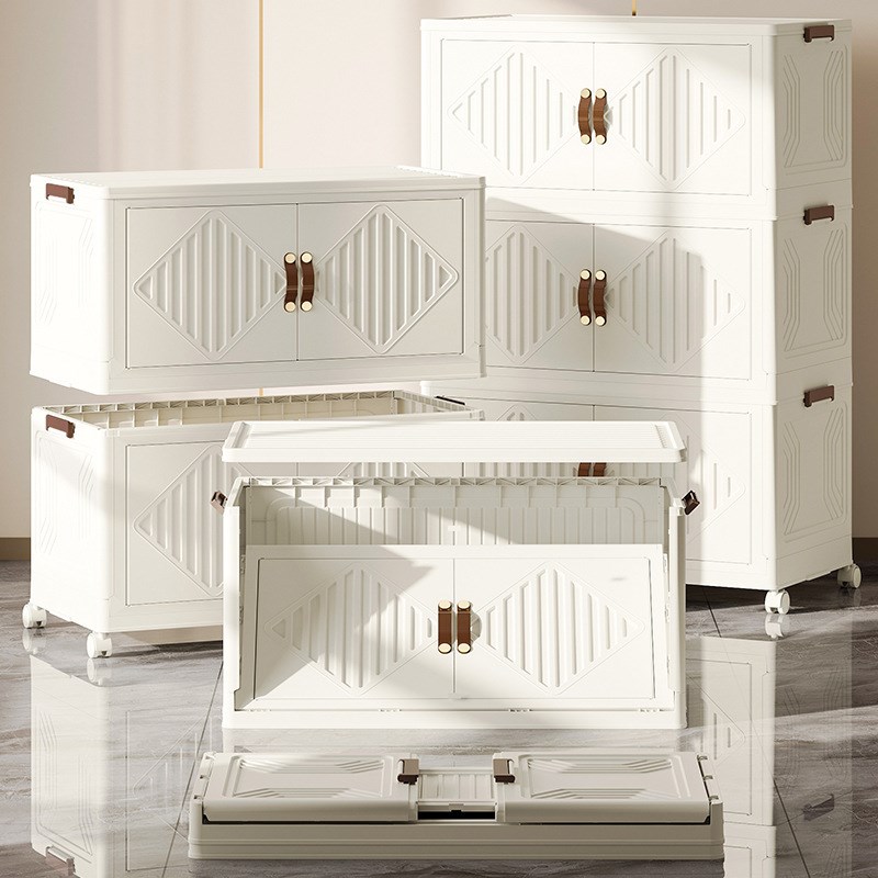 家用收纳柜一体式双开门折叠柜免安装衣柜书柜客厅卧室玩具收纳箱