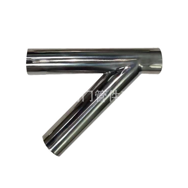 卫生级 焊接45三通不锈钢45度三通304焊接斜角三通内外镜面抛光