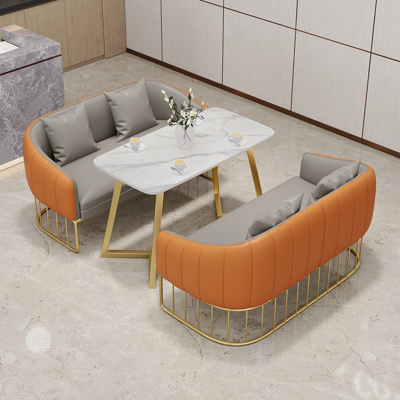 售楼处会客洽谈室咖啡厅卡座沙发奶茶店桌椅组合甜品茶西餐厅卡座