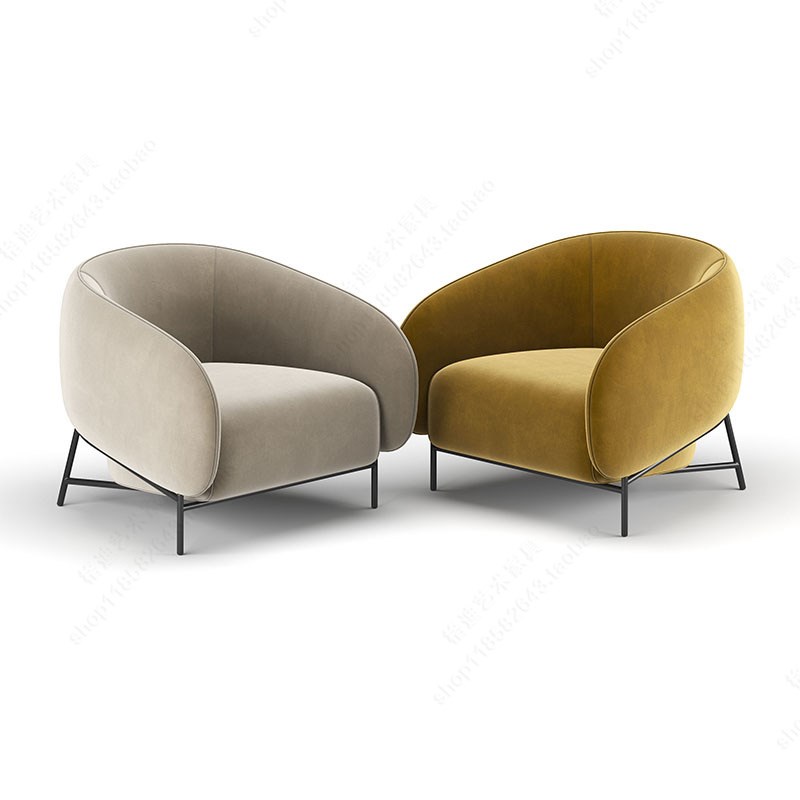 意式极简单人沙发椅北欧网红小户型会客休闲躺椅轻奢客厅布艺沙发