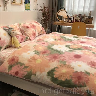 新款欧美式田风小碎花床四件套全棉纯棉被写意1.园5m上1.8米床单i