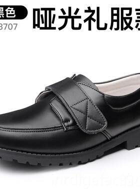 新款男童皮鞋黑色软出底春秋英款伦夏季小真皮学生演鞋男孩儿童表