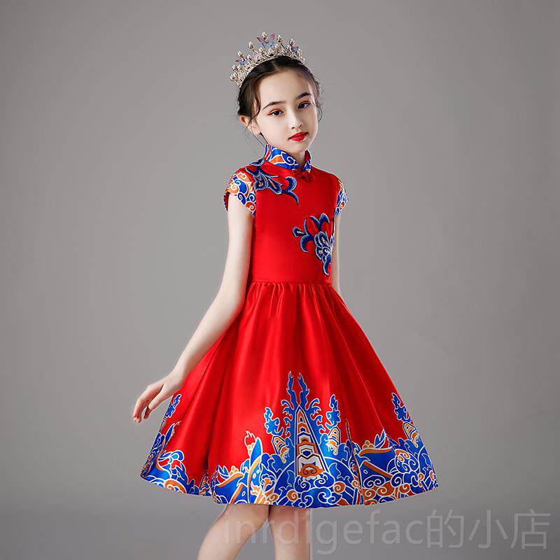 新款儿童男童民国中山装中童旗袍朗合唱演出服小学生民女乐表演诵