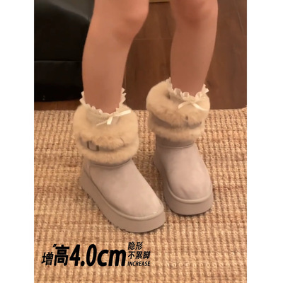 【怪美主义】厚底短靴子女冬季加绒加厚保暖2025新款爆款雪地棉鞋