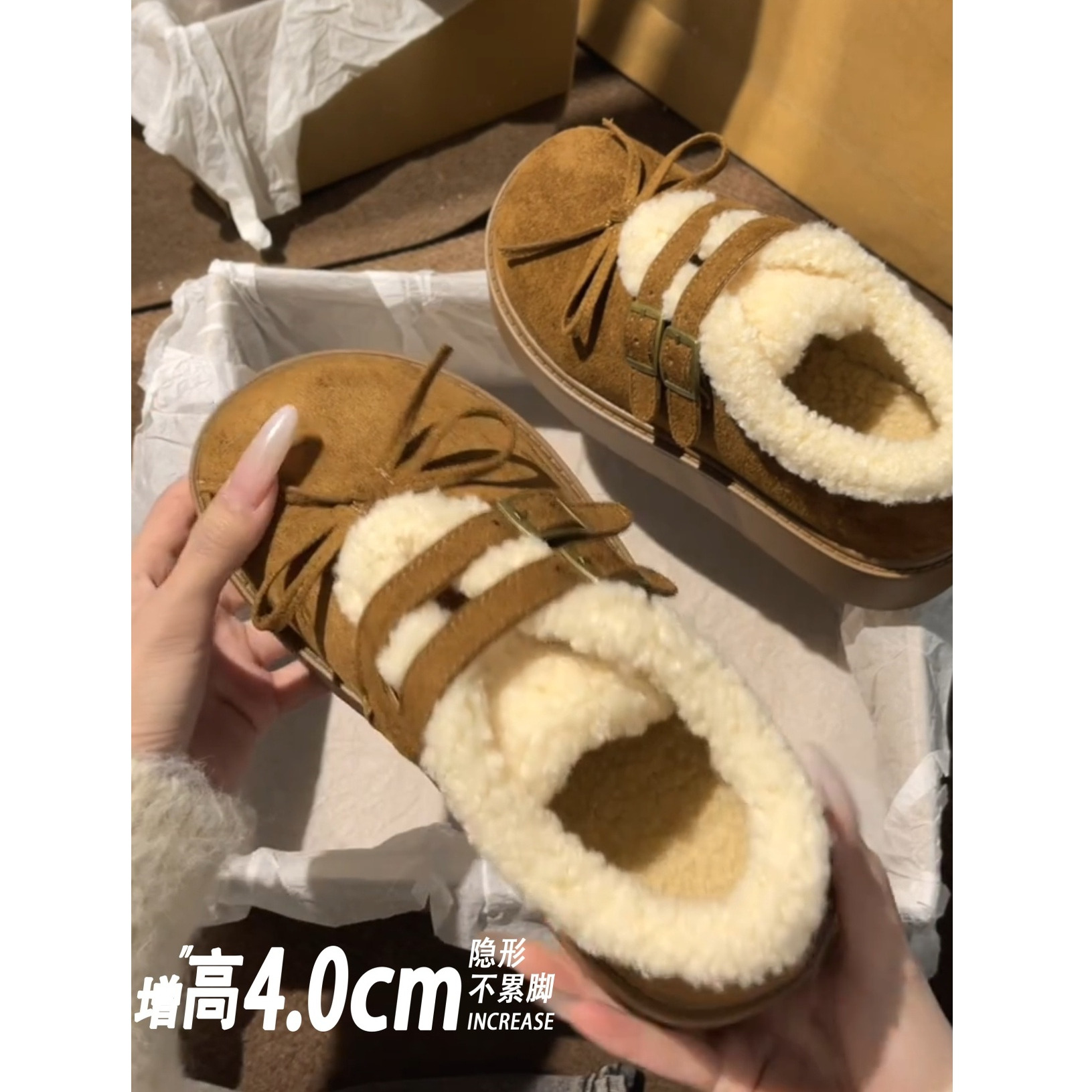 【怪美主义】复古加绒保暖防滑雪地棉鞋女冬2025新款全包勃肯鞋子