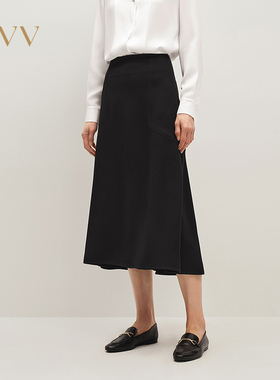 OVV2025秋冬新款醋酸混纺多片拼接微喇鱼尾长裙GQDDJ35104A
