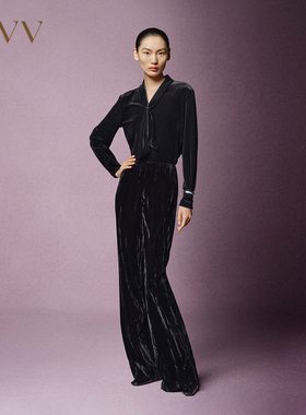 【极夜丝绒】OVV秋冬女奢华雅致直筒休闲通勤西裤GTXFJ34106A