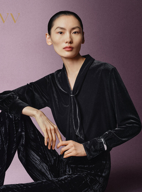 【极夜丝绒】OVV秋冬女时髦套头长袖休闲上衣GNZCJ34102A