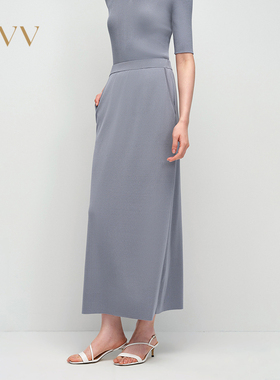 OVV春夏热卖女装经典直筒休闲通勤针织半身裙GQAZJ15003A