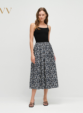 OVV春夏热卖女装优雅法式风浪漫小碎花印花吊带裙GQLDJ25008A