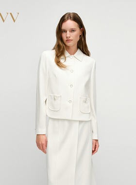 OVV春夏热卖女装进口三醋酸翻领正装夹克休闲外套GTABJ15002A