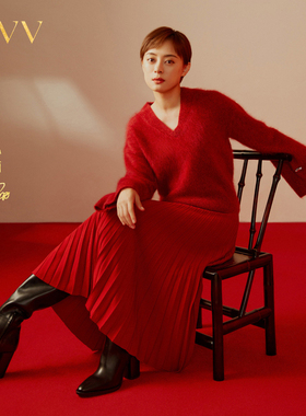 【新年红系列】OVV春夏女装山羊绒V领长袖针织衫GNZRJ14002A
