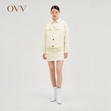 女装 意大利进口面料拼色裙 OVV秋冬热卖