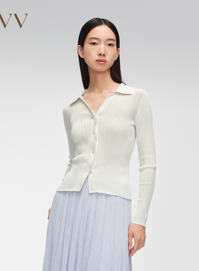 OVV春夏女装丝棉混纺经典舒适柔软长袖针织开衫外套GWZAJ14010A