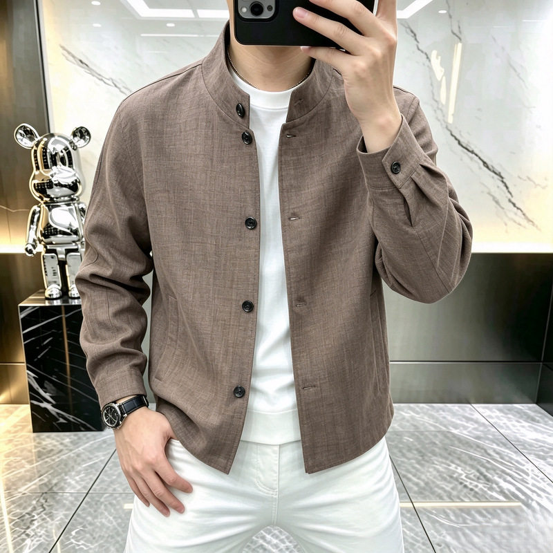 阳淘精选高档男士立领夹克外套