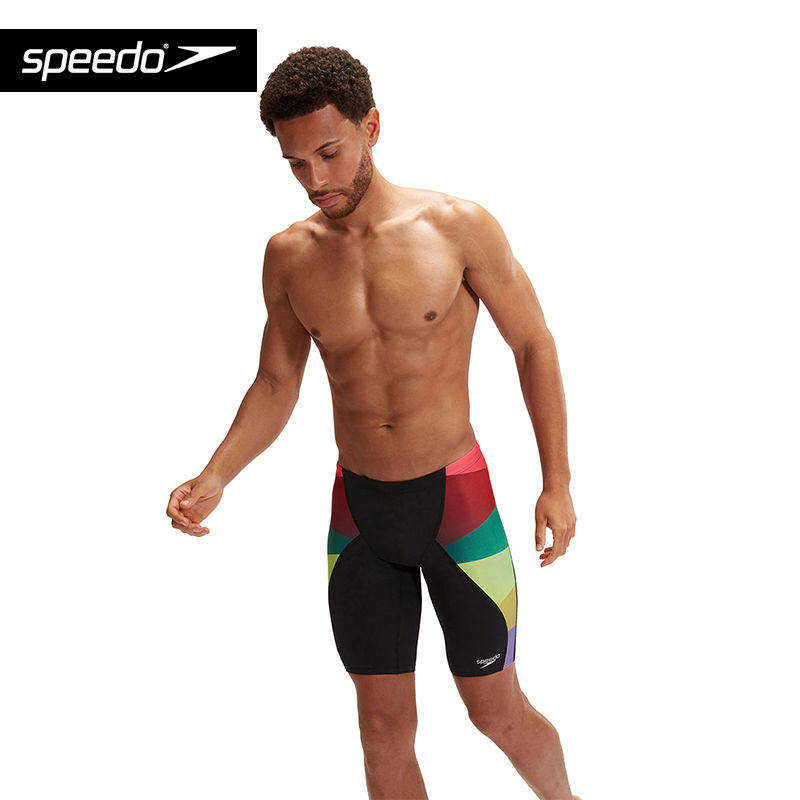 速比涛（Speedo）男子泳裤游泳比赛竞速专用速干及膝平角温泉泳裤