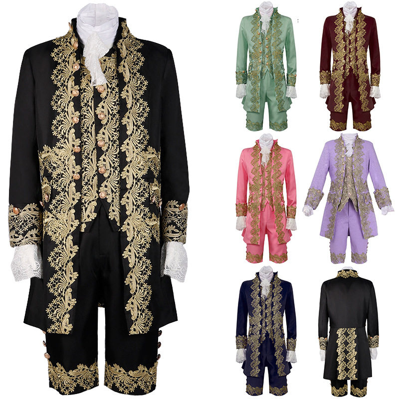 中世纪王子礼服cos服男士长袖外套套装外贸服装复古宫廷风