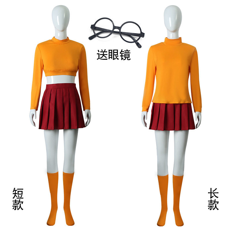 漫多史酷比狗维尔玛cos服万圣节角色表演服Scooby-DooVelma