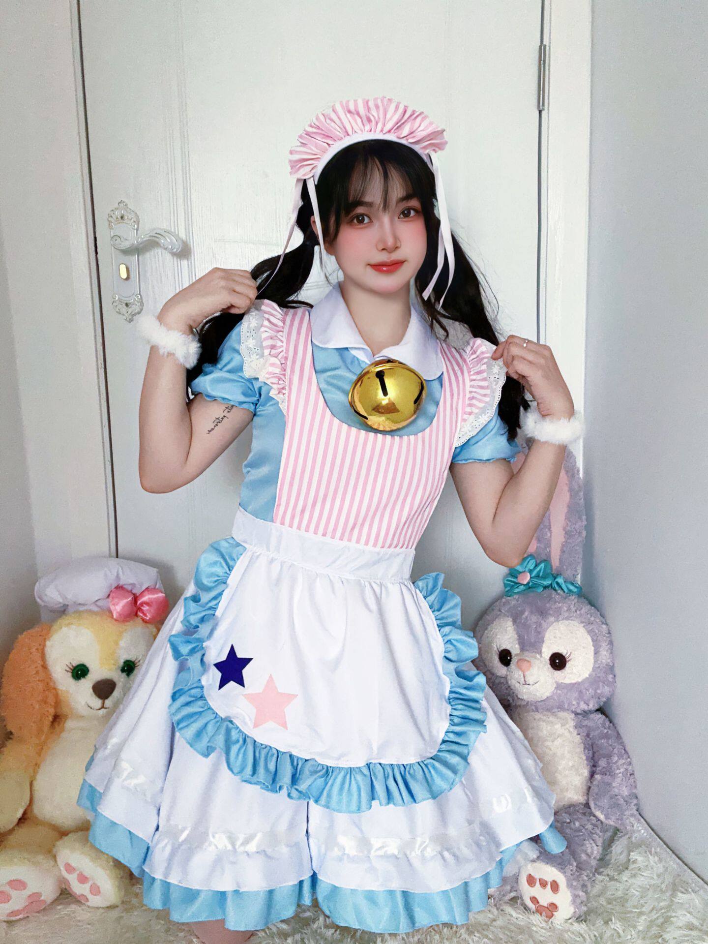 实拍日系性感猫咪铃铛女仆装cosplay动漫可爱lolita洛丽塔连衣裙