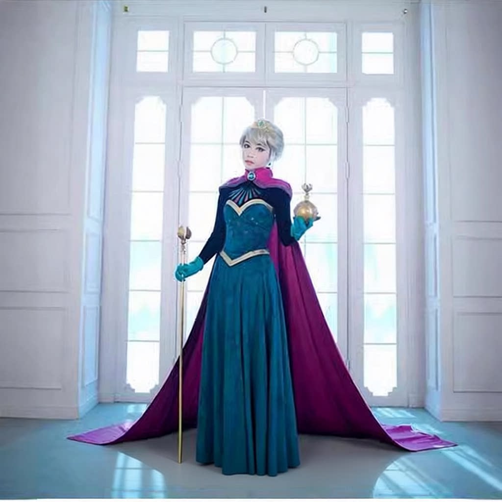 冰雪奇缘艾莎皇后ELSA成人儿童加冕礼服cosplay女装