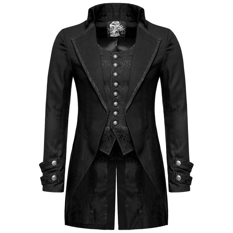 男式复古蒸汽朋克夹克哥特式维多利亚式晨礼服cosplay动漫服装