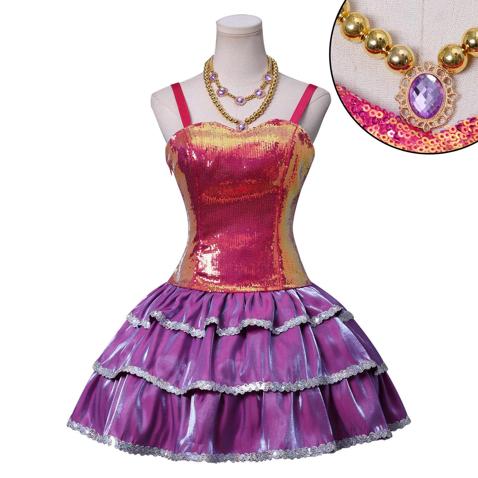芭比之梦想豪宅cos服芭比经典亮片裙cosplay万圣节动漫服装