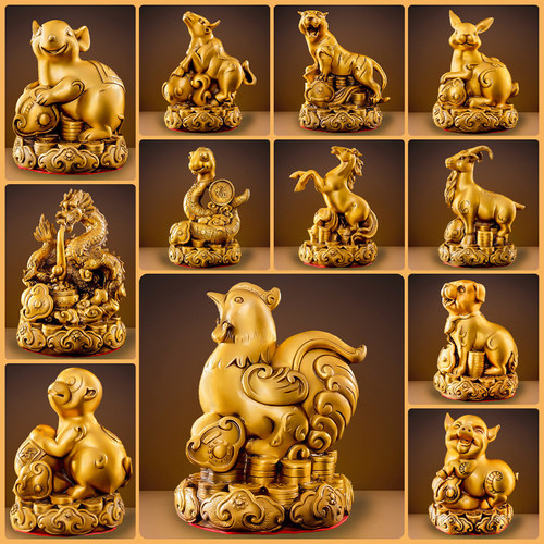 黄铜十二生肖摆件全套