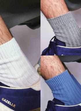 TREETALLIFE【3双装】袜子男女情侣艺术生堆堆袜黑色白色中筒短袜