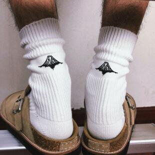 TREETALLIFE重工山峰袜子堆堆袜印花日系中筒长袜粗线情侣袜子