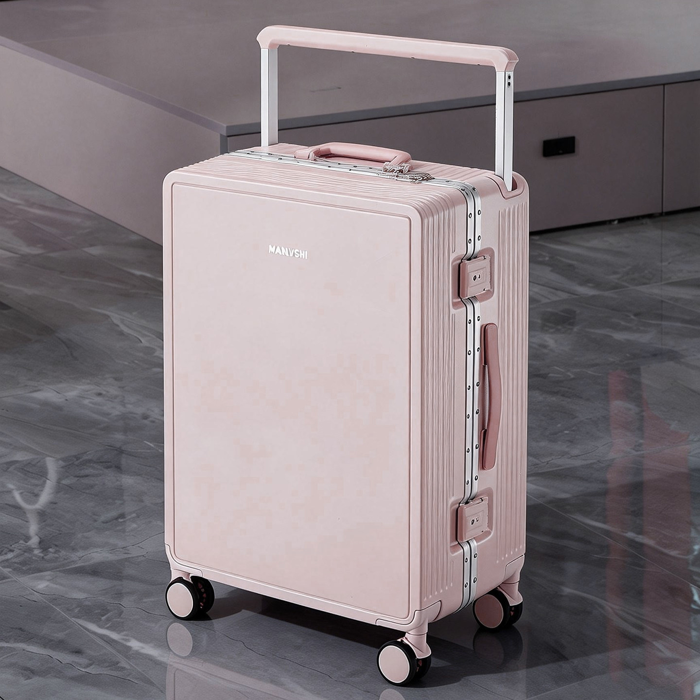 漫旅仕行李箱宽拉杆女生高颜值20寸可登机密码旅行皮箱24结婚铝框