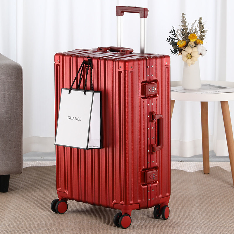 嫁妆侧开登机一对红色旅行密码