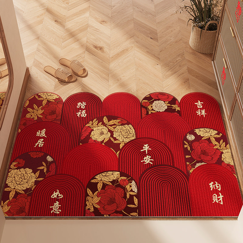 玄关入户门地垫可擦免洗防滑脚垫门垫进门门口红色喜庆地毯可裁剪,居家布艺,入户地垫,淘宝优惠券,粉丝福利购,淘宝优惠卷