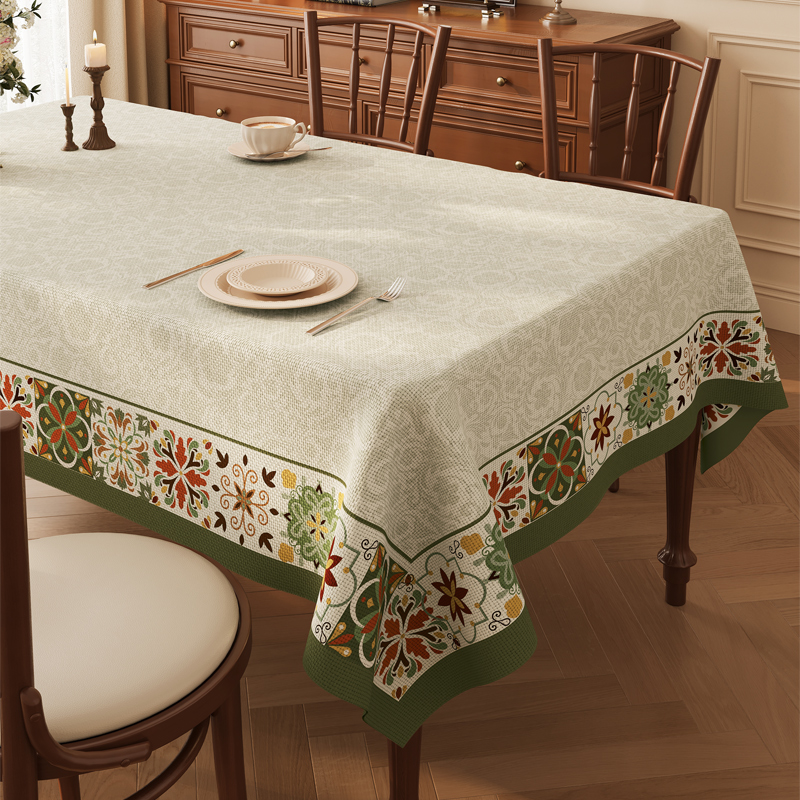 美式复古风桌布棉麻布艺餐桌台布