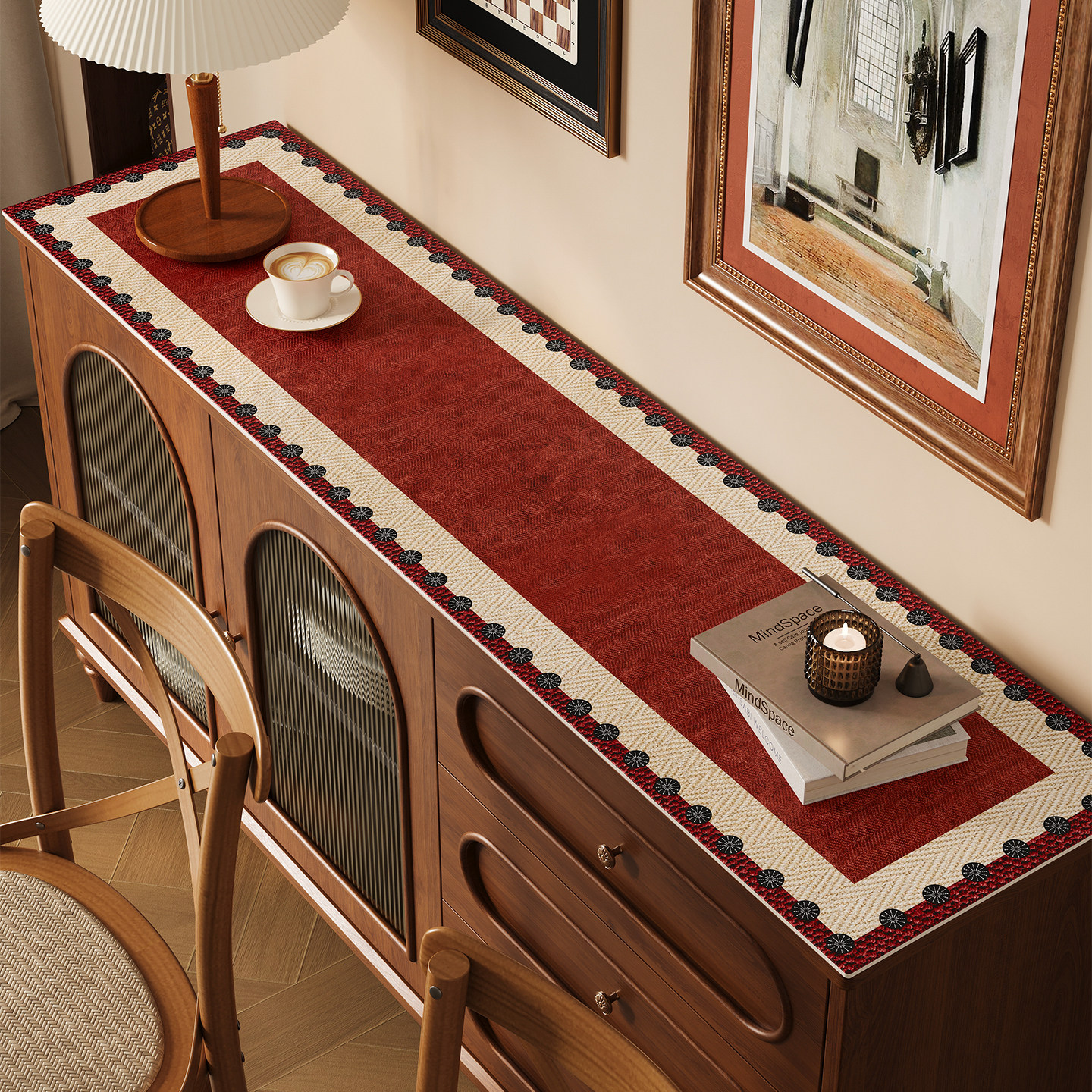餐边柜保护垫2026新款高级感电视柜台面垫新年红色鞋柜垫长条桌布,居家布艺,桌布,淘宝优惠券,粉丝福利购,淘宝优惠卷