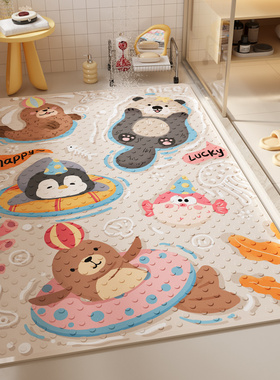浴室防滑垫卫生间儿童洗澡专用垫子厕所脚垫硅胶宝宝淋浴吸盘地垫