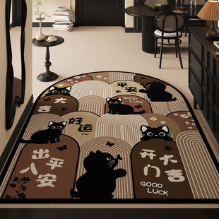入户门地垫拱形门口进门脚垫室内玄关半圆地毯高级中古风入户门垫