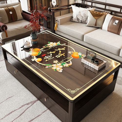 中式软玻璃茶几桌垫防水防油免洗